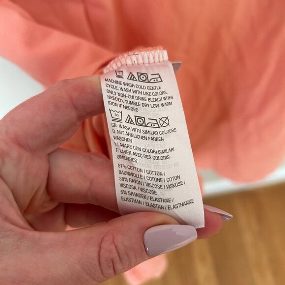 H by Halston Short Sleeve Peach Pink Dip Dye Knit Midi Dress Size 1X Petite - Picture 6 of 6